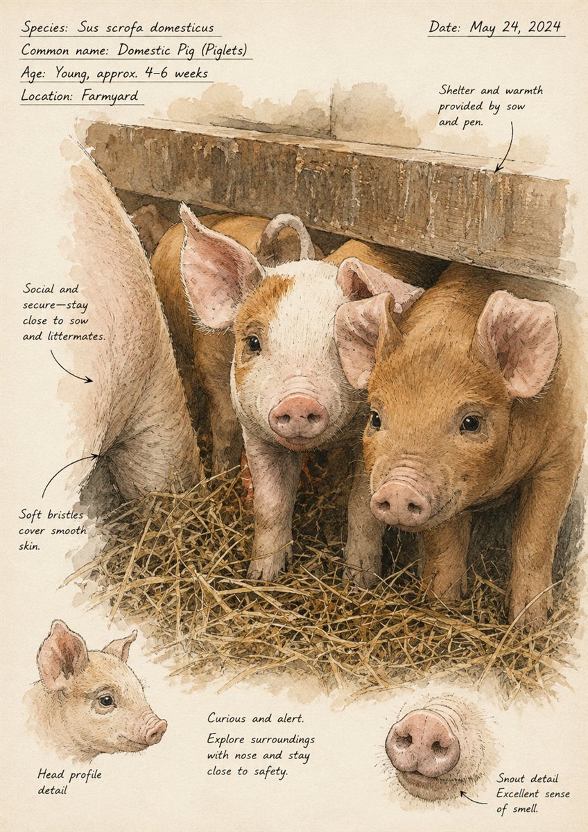 Piglets in a pen